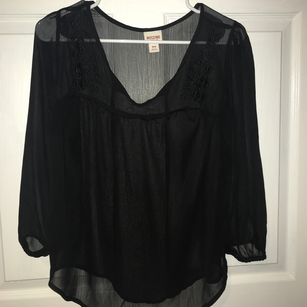 Black mesh top